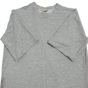 Gray Rhinestone Short Sleeve Top Women’s Casual Tee